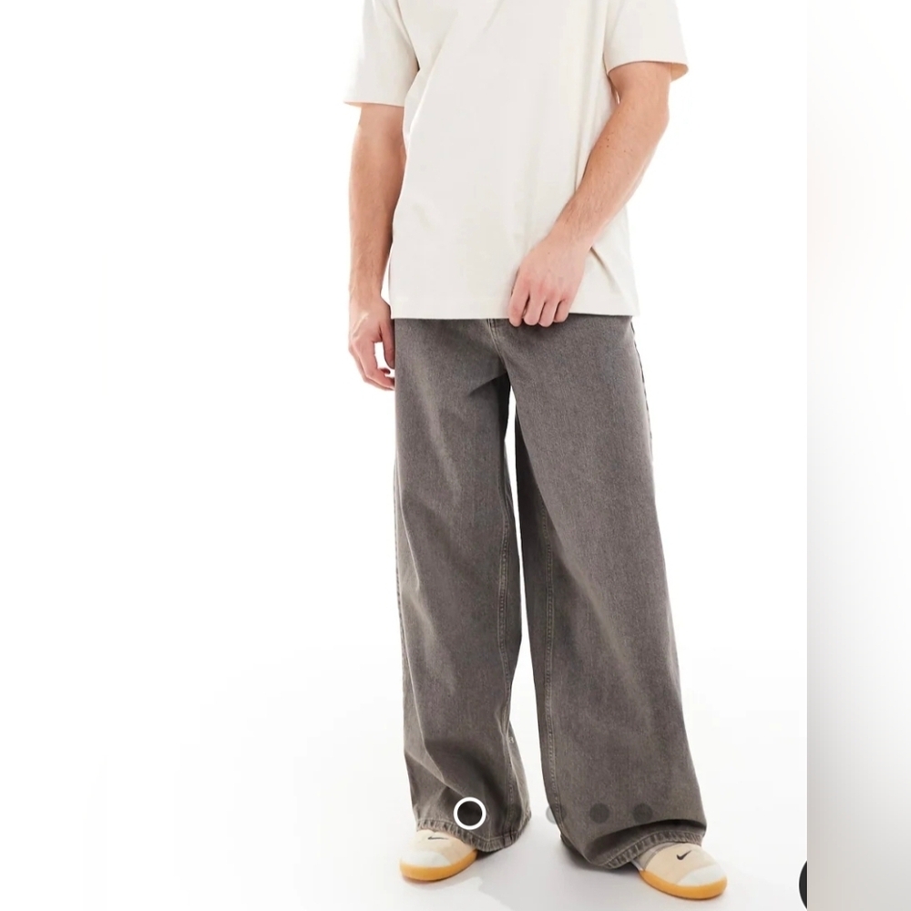 Collusion Wide Leg Jeans in Charcoal Gray